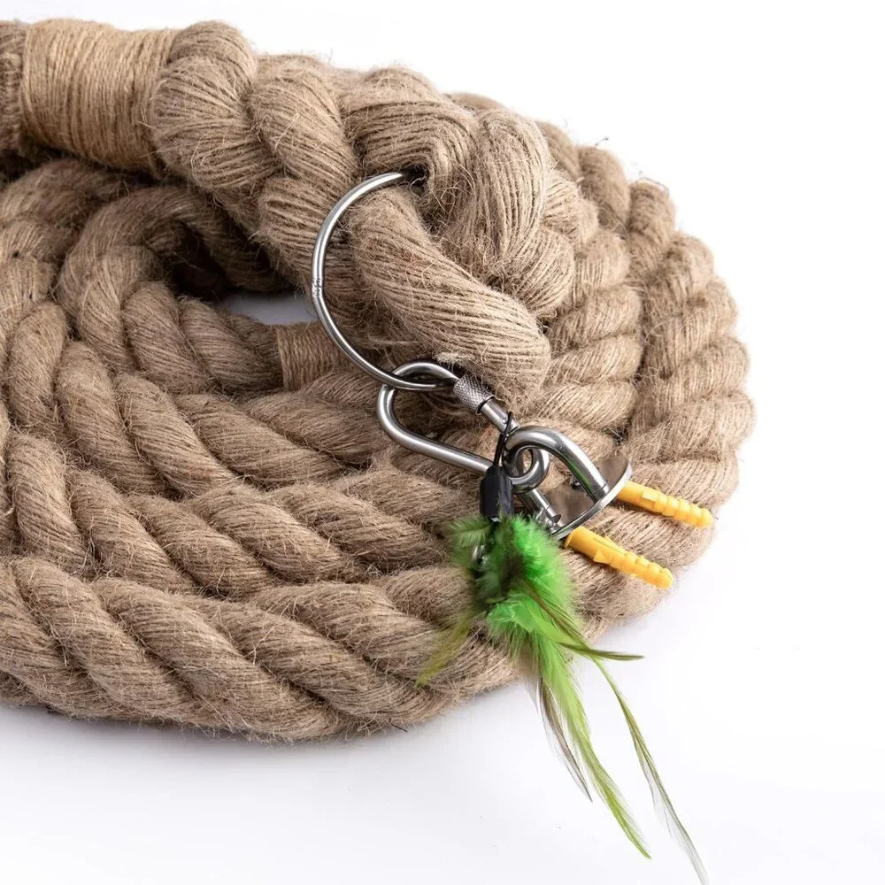 Cat Climbing Rope with Hook for Ceiling & Wall Mounted(1 Set)